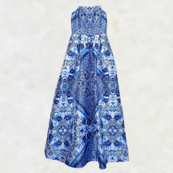 Speechless NWT White, Blue Porcelain Chinoiserie Floral Dress sz 7 Graduation - Picture 3 of 8